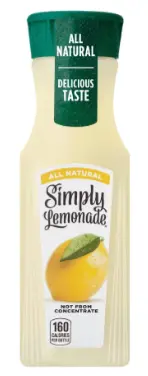 Simply lemonade menu price
